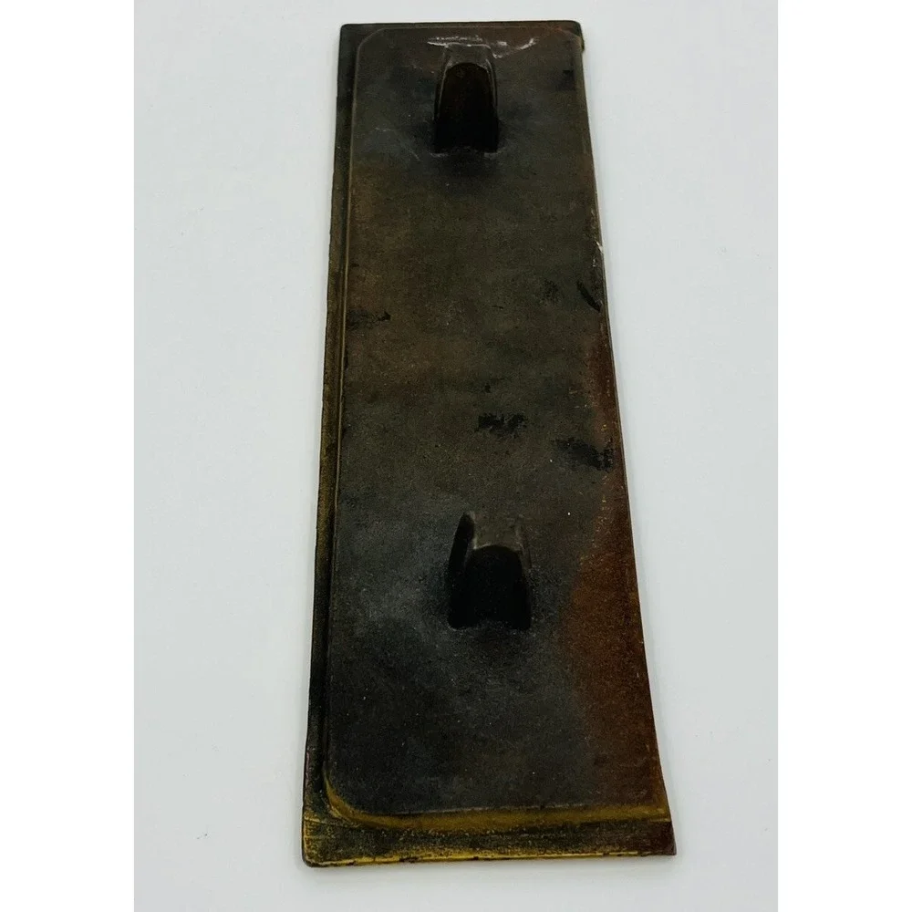 Antique Brass Plaque Piano Sign Made By Decker Bros Chicago IL Vintage
